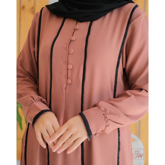 NAIMA RGW DAN DANIA ZR DRESS MUSLIM BAJU WANITA MUSLIMAH OOTD FASHION HIJAB HIJABERS POLOS ITYCREPE KATUN MURAH ECER GROSIR TERBARU