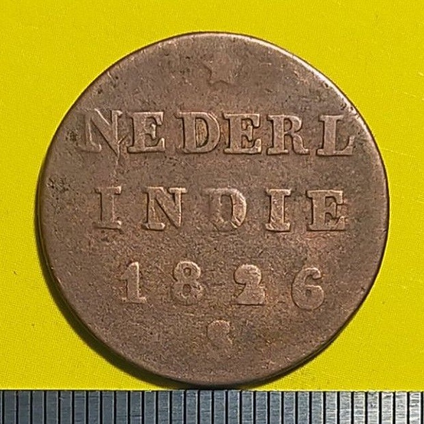 #1.NIB. UANG KOIN KUNO 1/2 STUIVER NEDERL INDIE TAHUN 1826