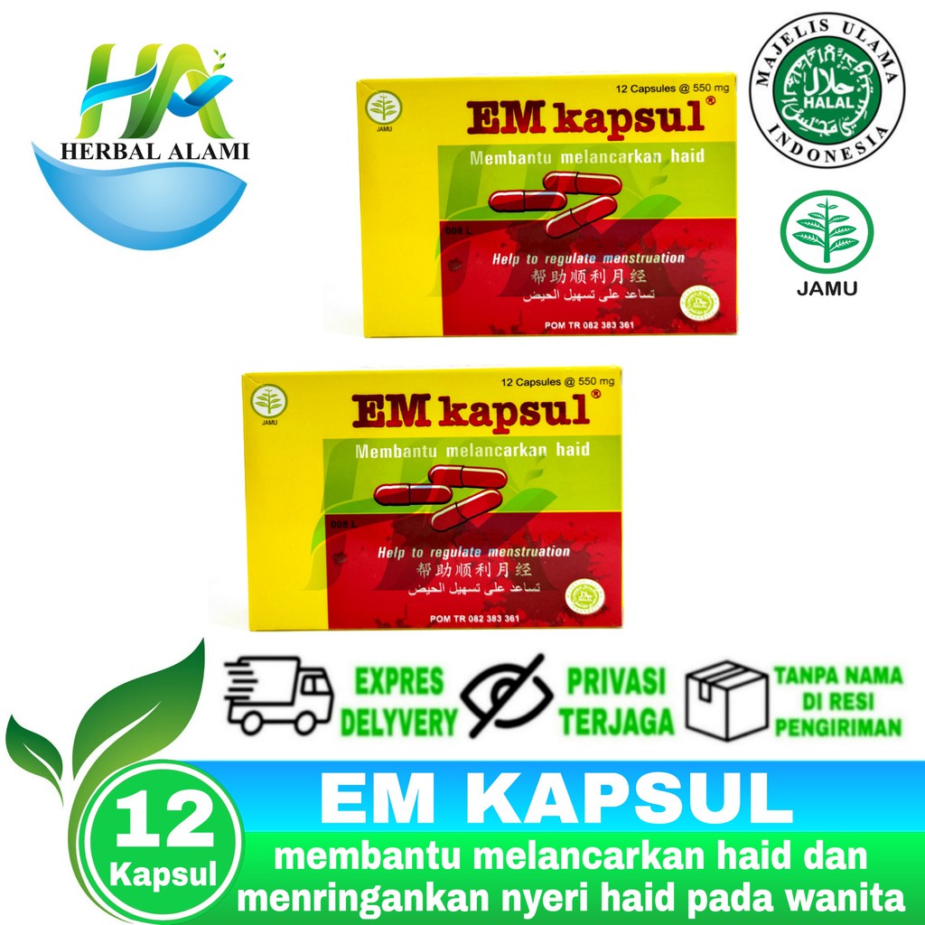 Jamu EM Kapsul isi 12 - M Kapsul Melancarkan Haid