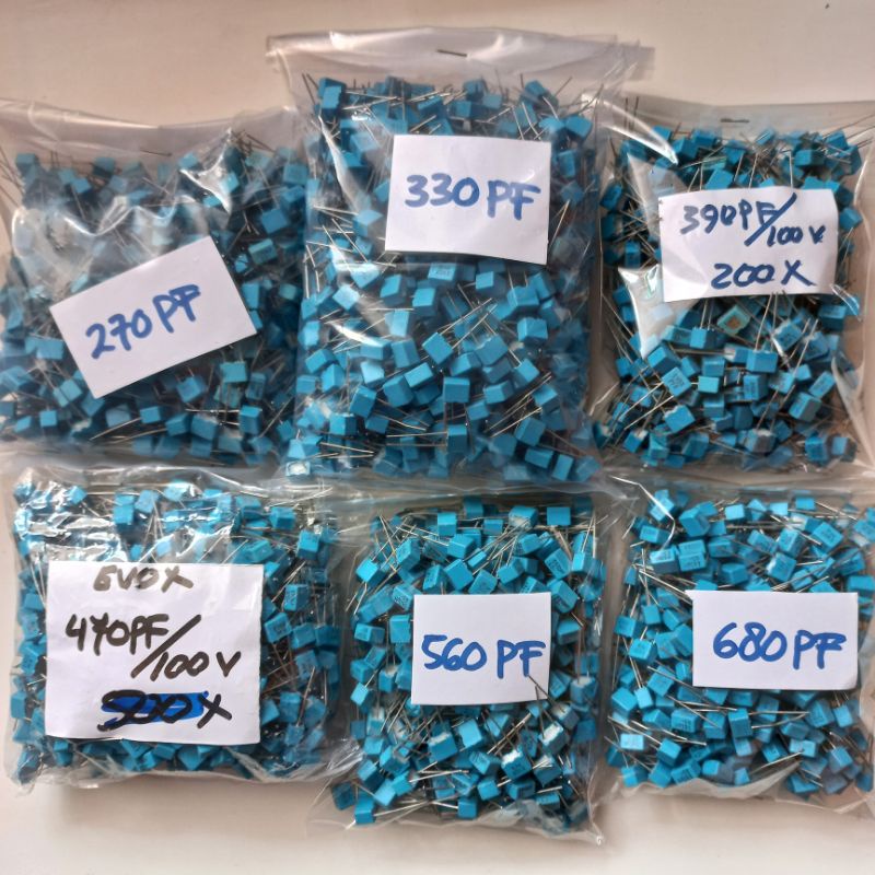 [50pcs] Kapasitor EVOX 270pf 330pf 390pf 470pf 560pf 680pf 820pf