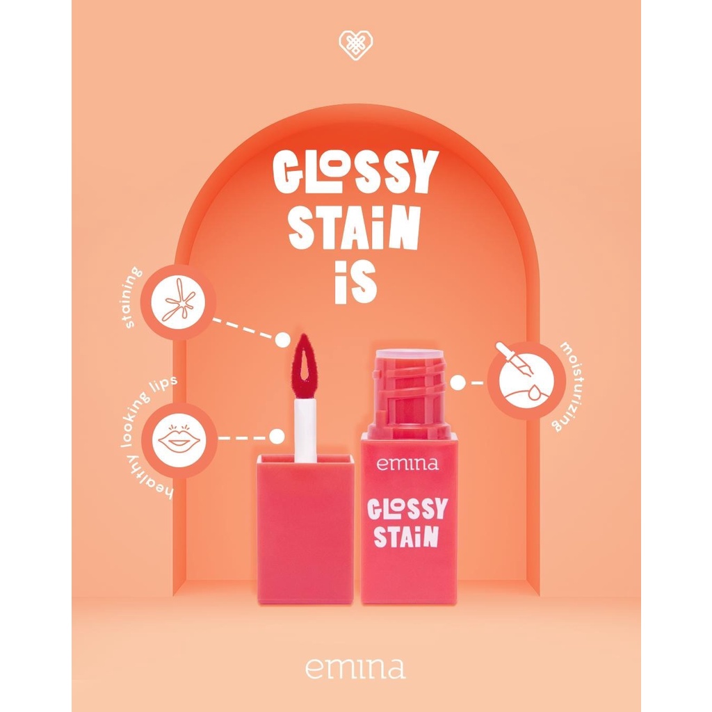 Emina Glossy Stain 3g / Emina Lip Tint Gloss / Emina Glossy Stain
