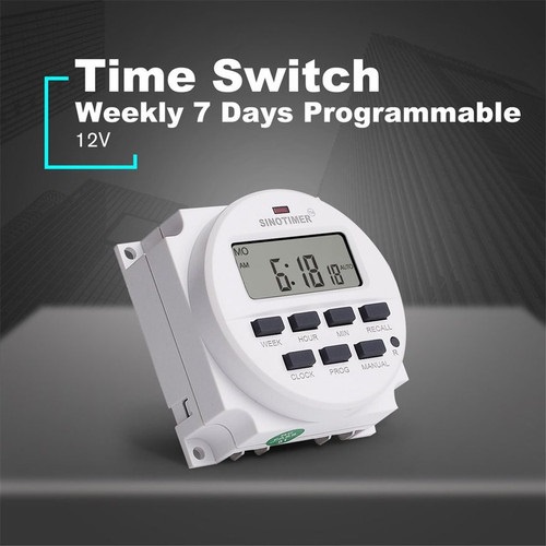Digital Relay Switch Timer Programmable Saklar ON OFF Otomatis 16A LCD Time Adjustable Dc 12V