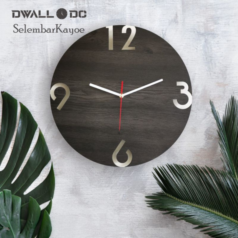 JAM DINDING KAYU BESAR 40 cm | JAM DINDING KAYU BESAR ANGKA LUBANG | JAM DINDING BESAR LASER  | GARANSI 1 THN [SWEEP MOVEMENT SERIES] - Jam Dinding Minimalis - | AESTHETIC ART MINIMALIS | HIASAN DEKORASI | - by Selembarkayoe