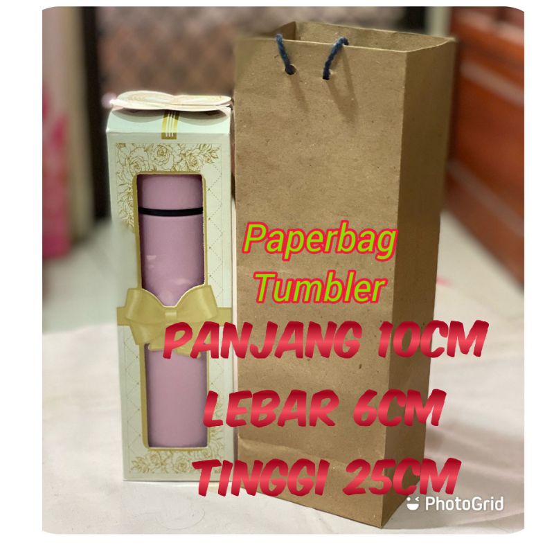 

12pcs Paperbag botol 10x6x25cm