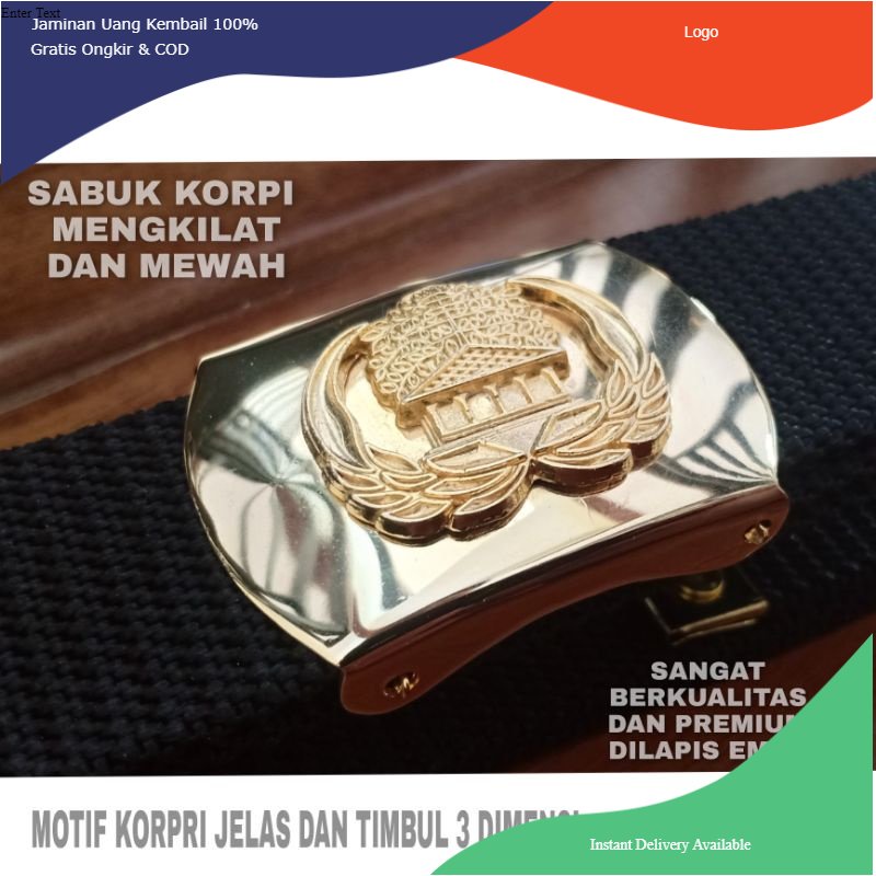 SABUK Gesper KORPRI PNS - Sabuk PDH KORPRI - IKAT PINGGANG KORPRI MURAH ORIGINAL PREMIUM LAPIS EMAS 