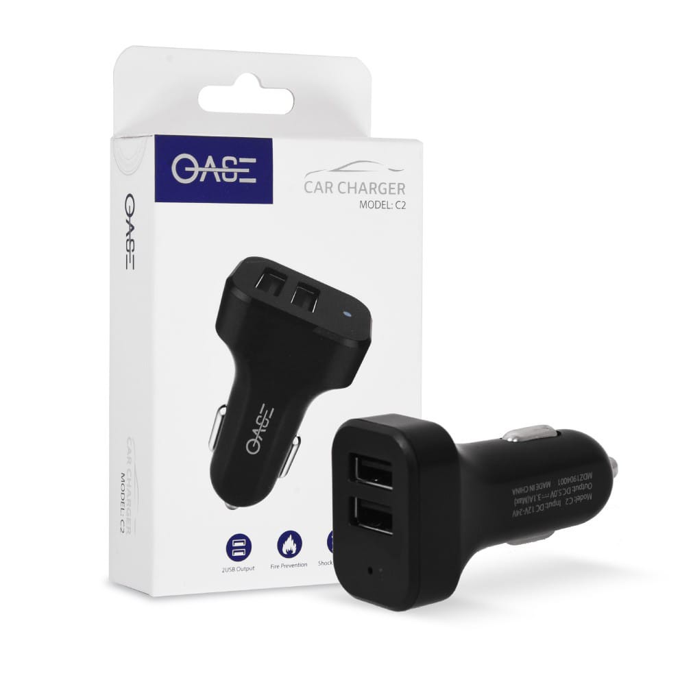 Car Charger Oase C2 2 USB MAX 5V3.2A KEPALA CHARGER UNTUK MOBIL 2 USB OUTPUTS RESMI Car Charger