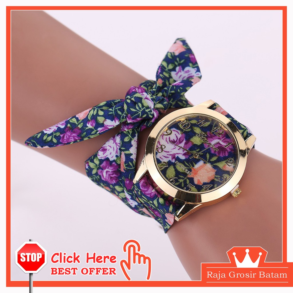 RGB GROSIR JAM TANGAN WANITA CANTIK MURAH JAM LILIT BUNGA XR1885