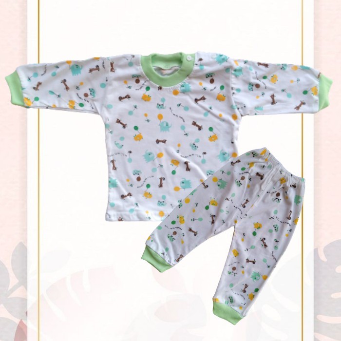 setelan piyama anak | baju bayi tangan panjang kancing pundak