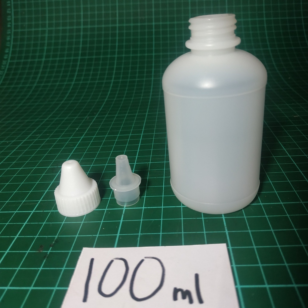 Harga Grosir _ CC botol tetes Plastik 100 ml - Lancip 100ml - natural bening putih susu