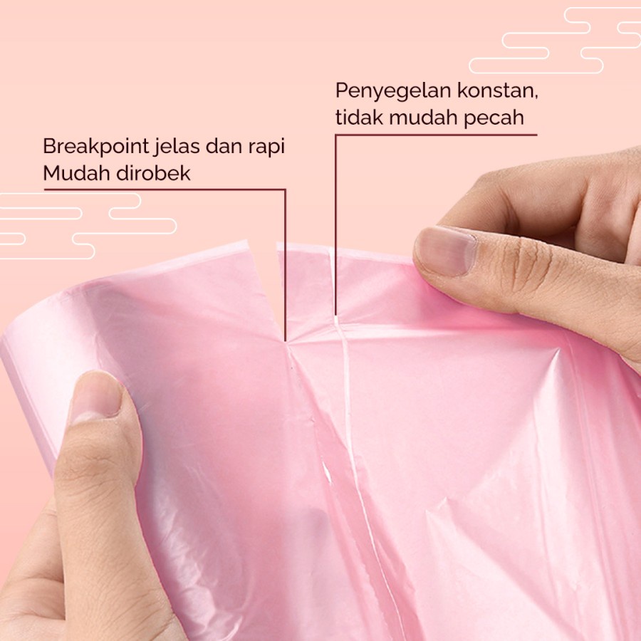 KtmStore Rakuzen Premium Plastic Bag wangi Kantong Sampah 45x50 Sakura Edition