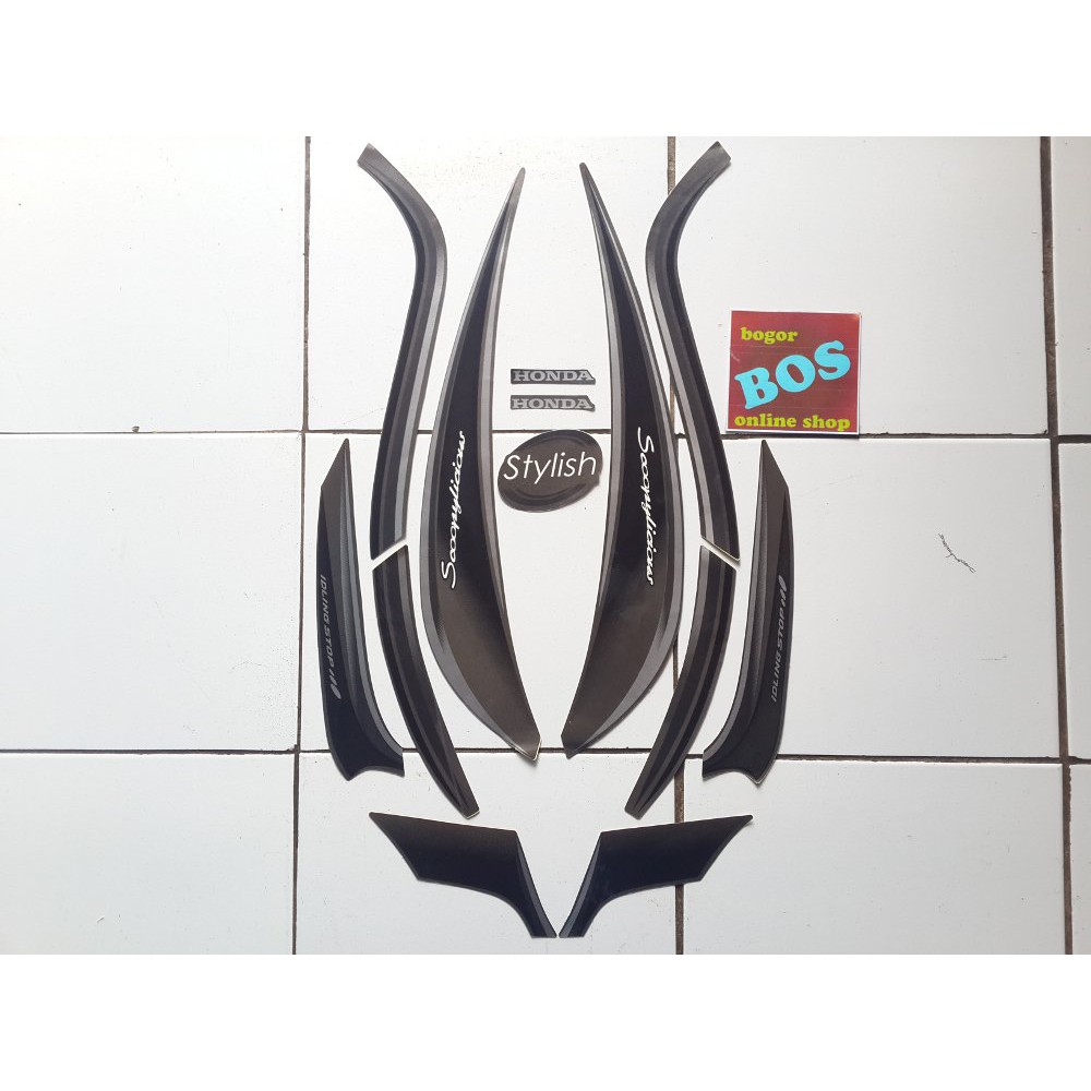 Variasi Stiker Motor Scoopy Stylish 2018 Cokelat