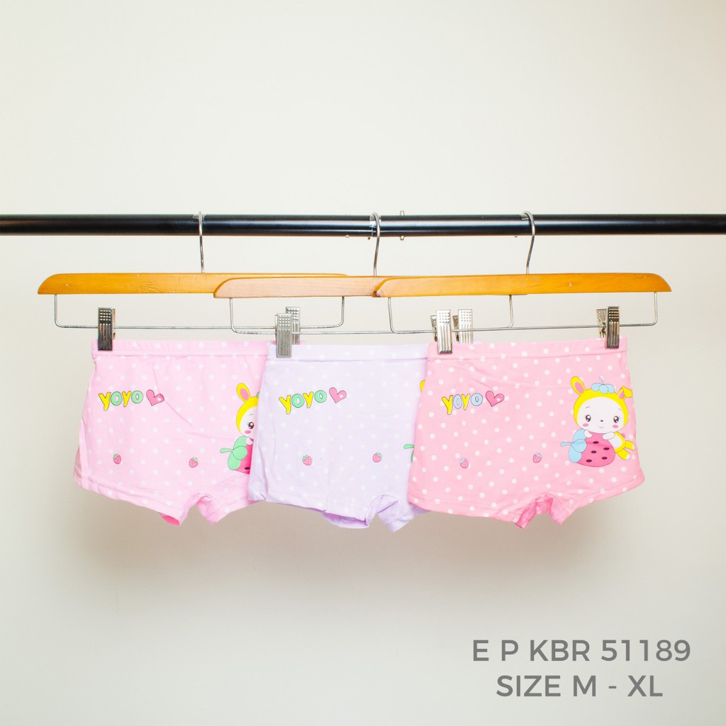 CD CELANA DALAM ANAK CEWEK ELENA SEGI EMPAT ISI 3PCS|CD BOXER ANAK CEWEK ELENA MOTIF CAMPUR