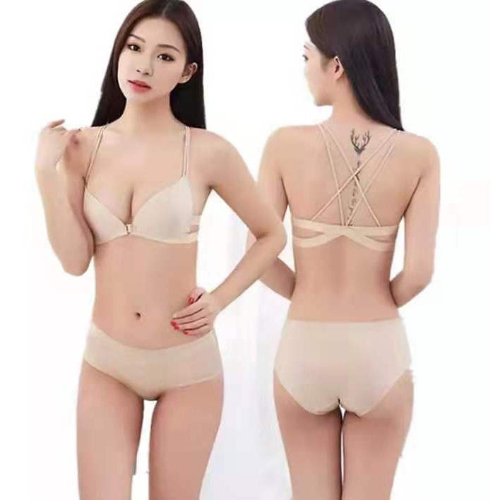 Bra tali Bra Seamless sexy tanpa kawat bra fashion kancing depan