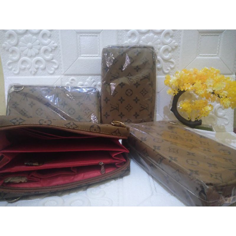 TOKO MURAH ONLINE TAS WANITA SELEMPANG 2 IN 1 LV/ WALLET LV/ BISA DIBUAT TAS MAUPUN DOMPET WANITA