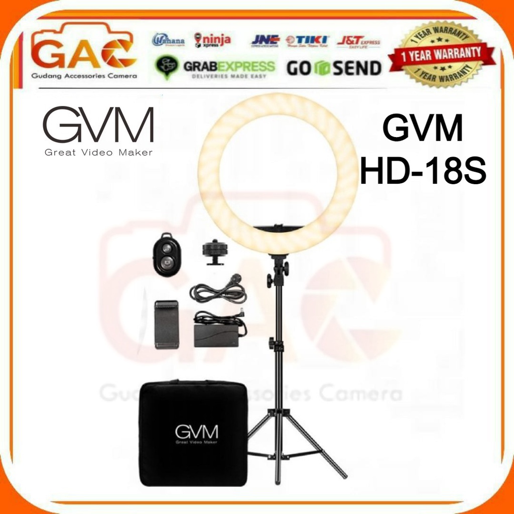 GVM HD-18S 18 Inch Studio Ring Light 55W 3200-5600K Bi-Color