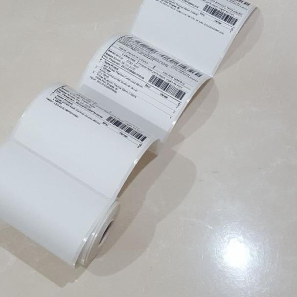 

➤ Kertas Sticker Label Bare Thermal 100x150 A6 isi 500 Pcs - 1 Roll isi 350 Ω