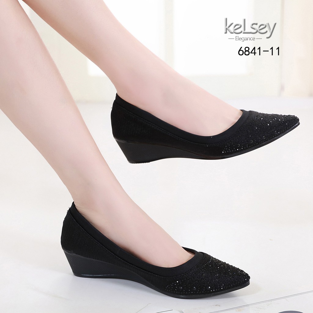 KELSEY ELAINE WEDGES 6841-11#20 SHOES PUMP WANITA SEPATU KANTOR CEWEK IMPORT