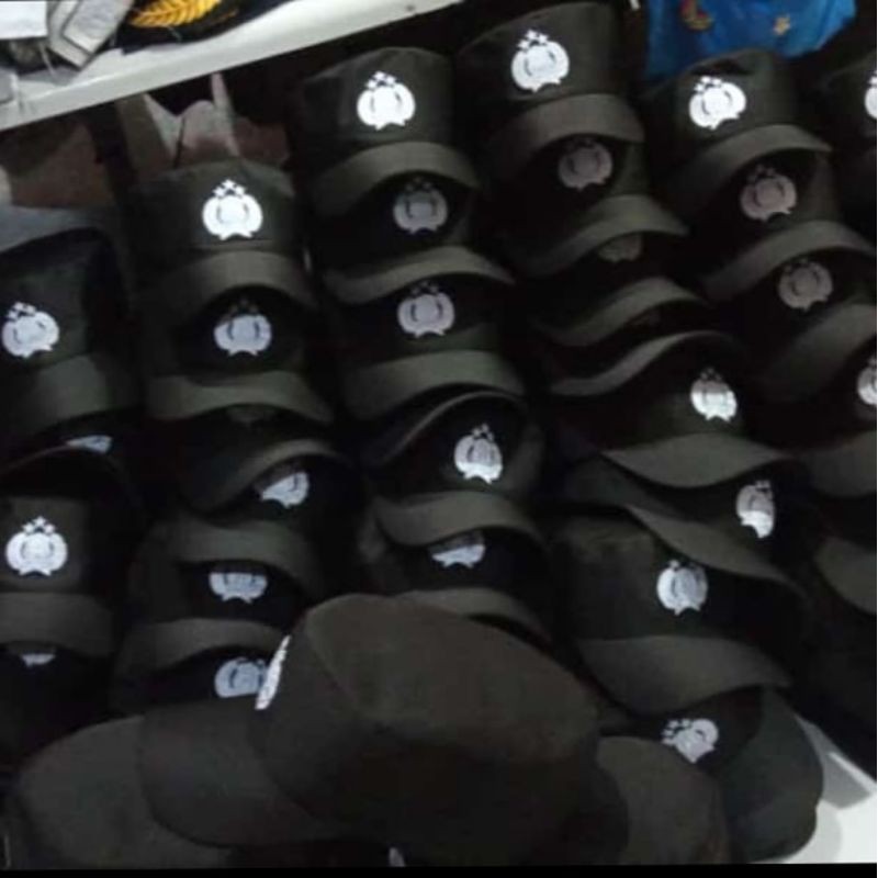 Topi komando Bintara polri bordir timbul kwalitas premium bahan twuis