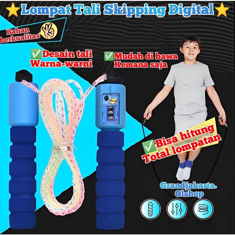 Tali skiping/Alat lompat tali/Jum rope skipping/Workout lompat tali