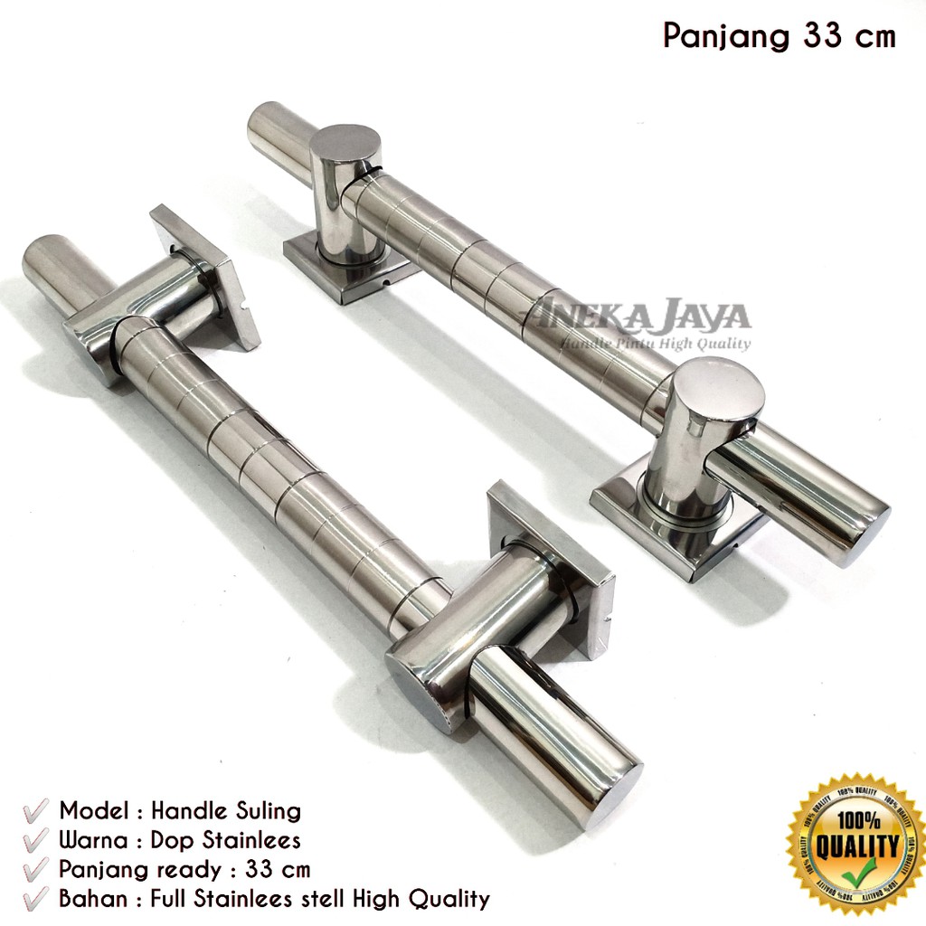 Satu set kunci 2 handle pintu rumah panjang 33 cm / Pegangan daun pintu 1 / gagang pintu rumah murah