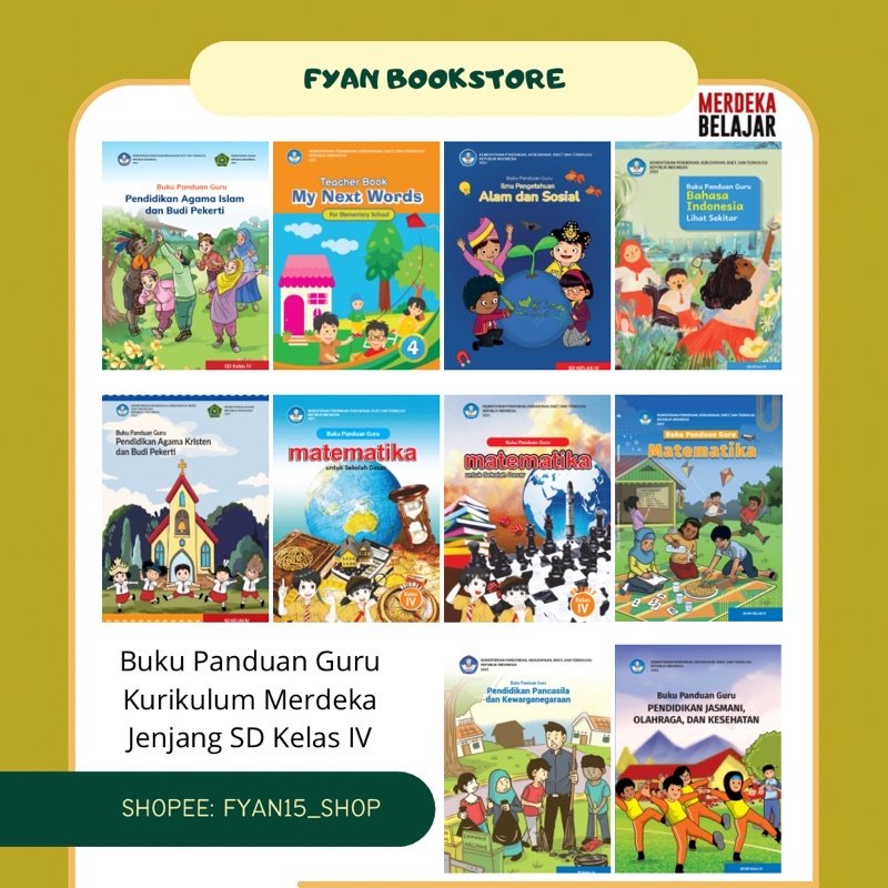 Fyan Book Store: Buku Panduan Guru Jenjang SD Kelas 4 Kurikulum Merdeka, Buku Guru SD Kelas IV Kurik