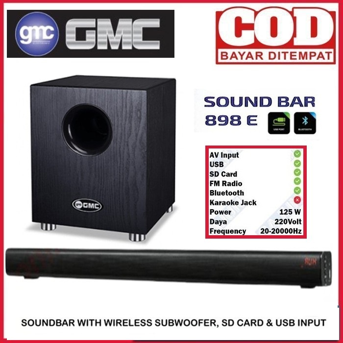 GMC Speaker Soundbar 898E Bluetooth Suara exstra Bass ( HOME THEATER )