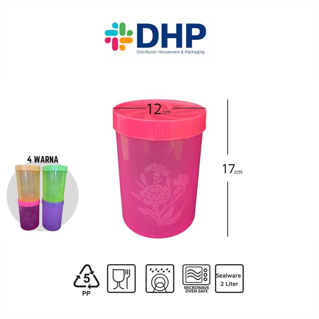 Toples Plastik (D=12cm) Bulat Drat Kue Kering 2 Liter Tutup Putar Sealware Kue Kering