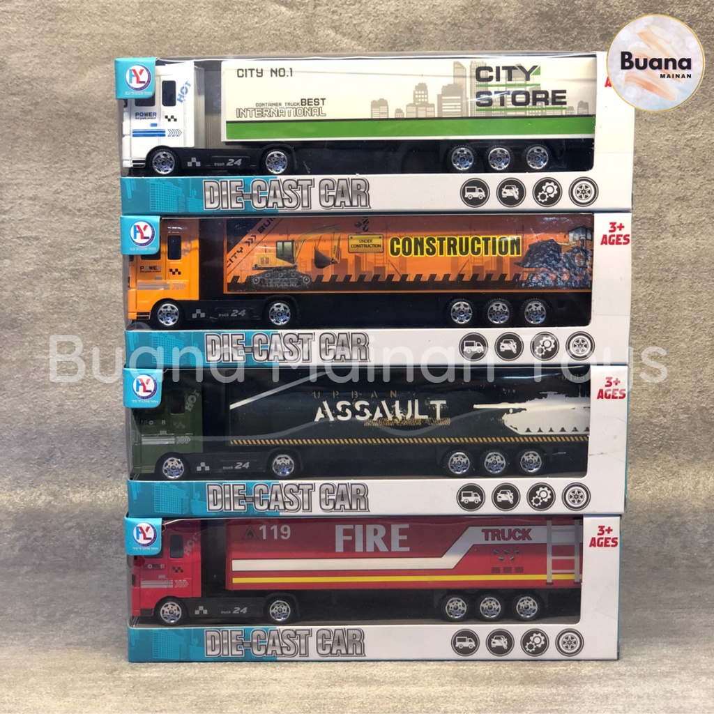 DIECAST CITY TRUCK TEMA KONSTRUKSI TENTARA PEMADAM HY521 MOBIL TRUK