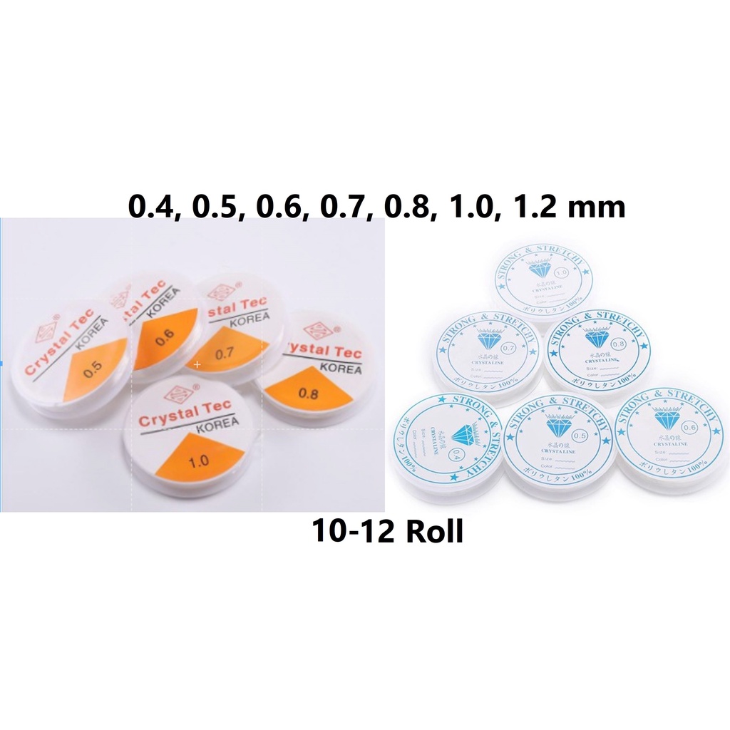 Benang Senar Karet Roll Uk 0.4-1.2 Harga/10Roll