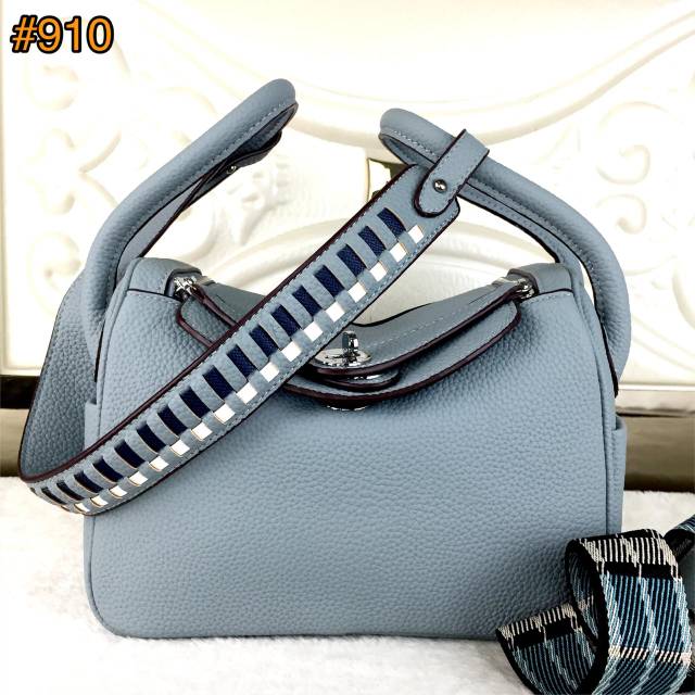 #910 n(270) Lindy Multi-color Strap Shoulder Bag in Togo Leather with Silver Hardware