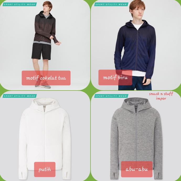 Jaket Pria Uniqlo Dry-Ex Uv Protection Jaket Olahraga Cowok Tokoharapan90