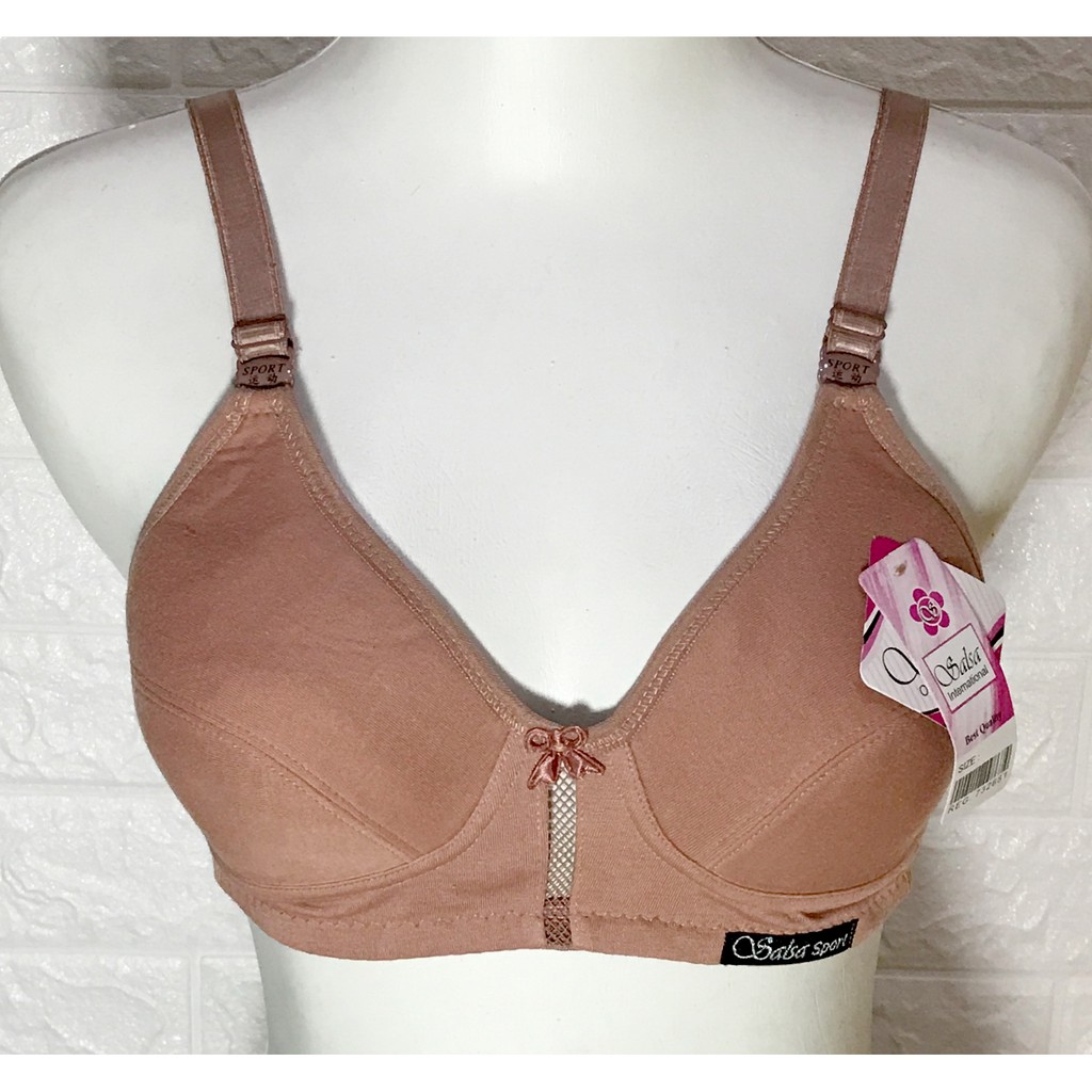 BAYIe - 3 PCS BH/Bra Wanita Sport Tanpa Kawat Bahan Katun SALSA/BODYFIT Ukuran 34,36,38,40 42,44,46 48