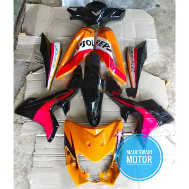 Full Cover Body Halus Kasar Honda Blade Lama Repsol plus Striping. terlaris
