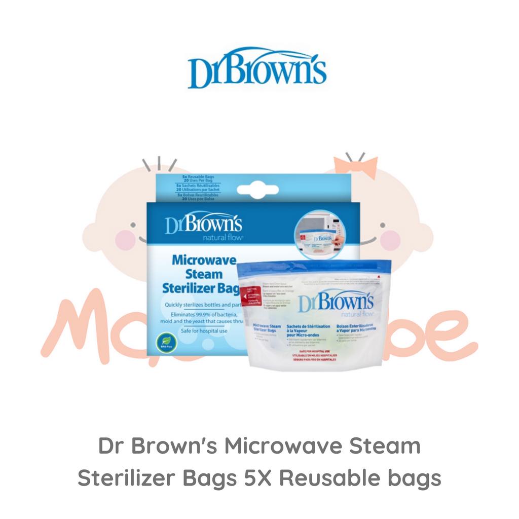 Dr. Brown's Microwave Steam Sterilizer Bag 5-Pack 20 Uses Per Bag Kantong Steril