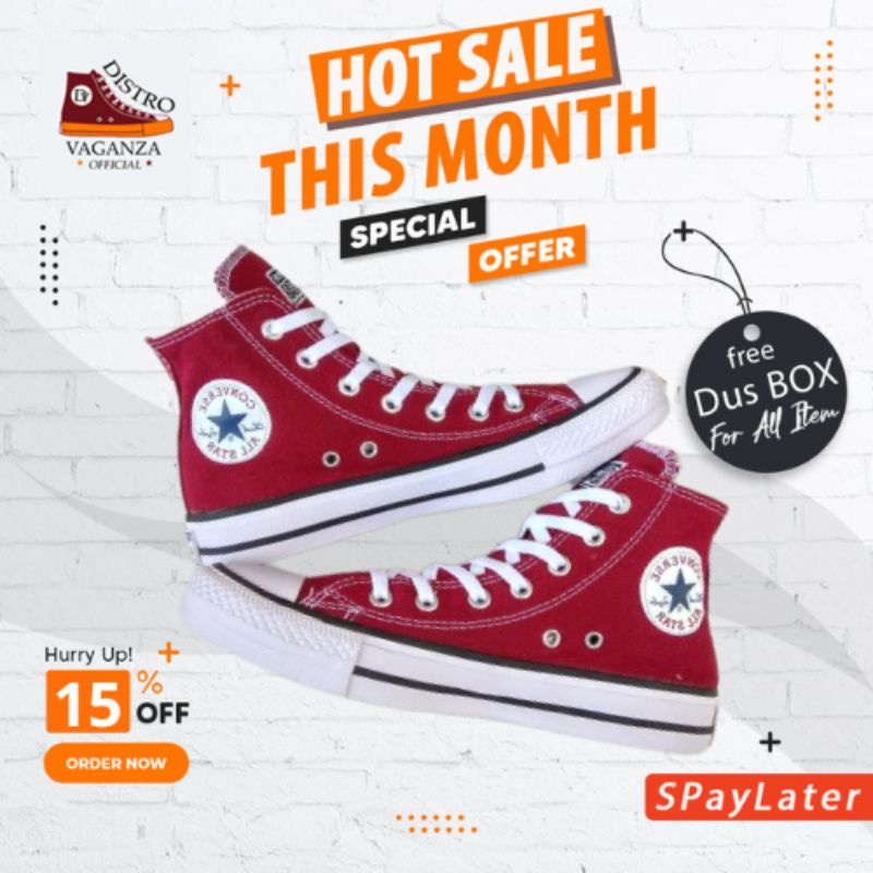 Sepatu Converse All Star Tinggi Chuck Tailor Sneakers Pria Wanita Convers Allstar High Quality 100% 