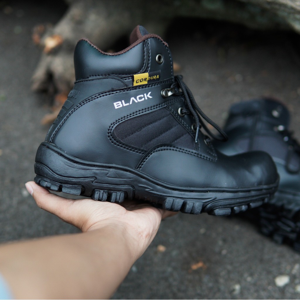 Sepatu Safety Pria Kerja Boots Outdoor Black Force Cheap Pendek 6inci Pdl Touring Hiking Septi Boot