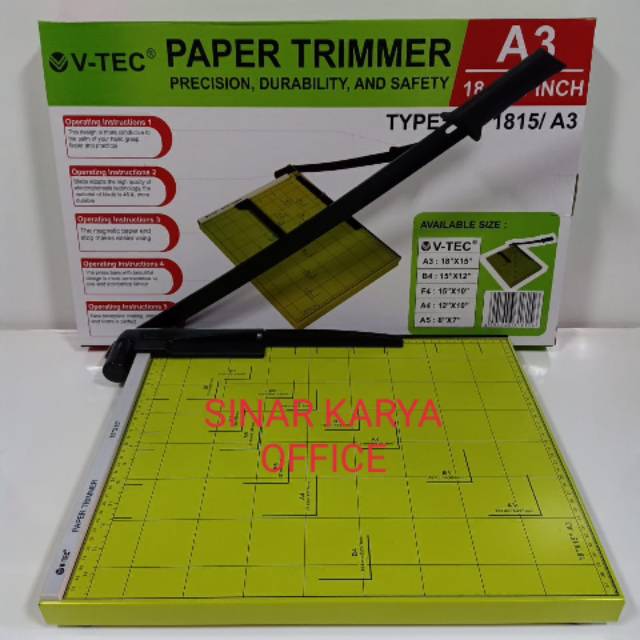 

Alat Pemotong Kertas Mesin potong VTEC Paper Cutter VT1518 Trimmer V-tec vt-1518
