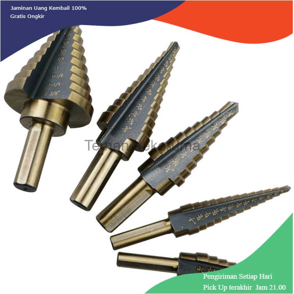 TD-DFA Taffware Mata Bor Pagoda Spiral Drill Step Down Tipe 2 5PCS BIHH463A