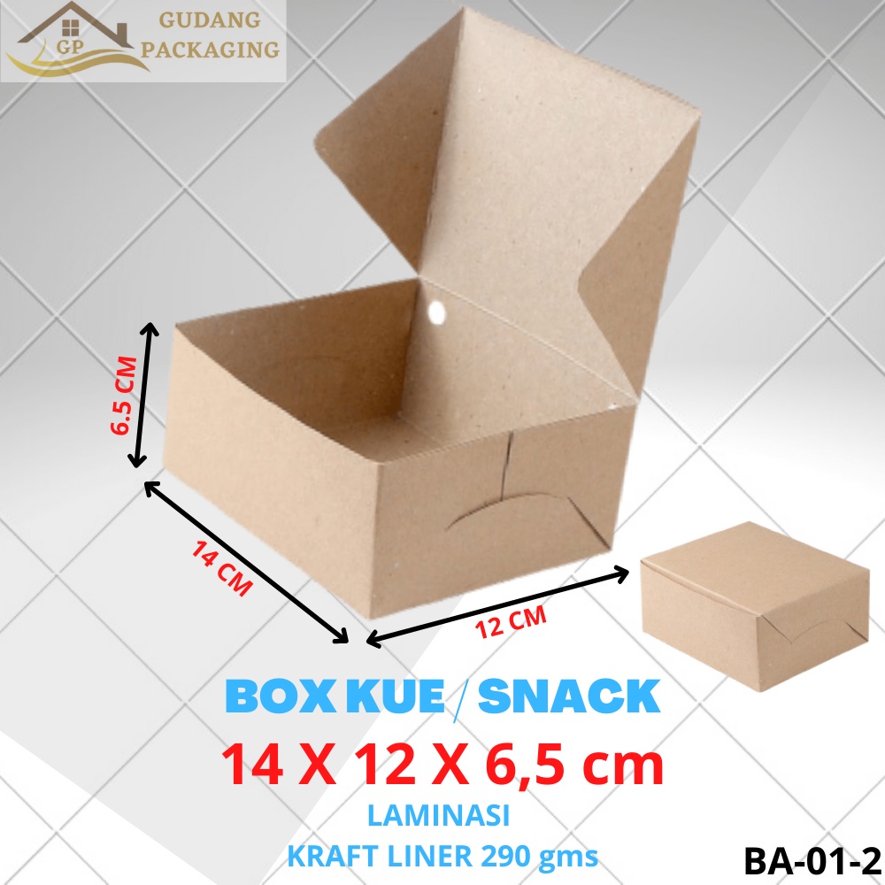 

BOX DUS KARDUS KOTAK NASI ROTI KUE SNACK KETRING TEBAL 290gsm 14x12x6,5 cm LAMINASI FOOD GRADE#BB-01-2PE