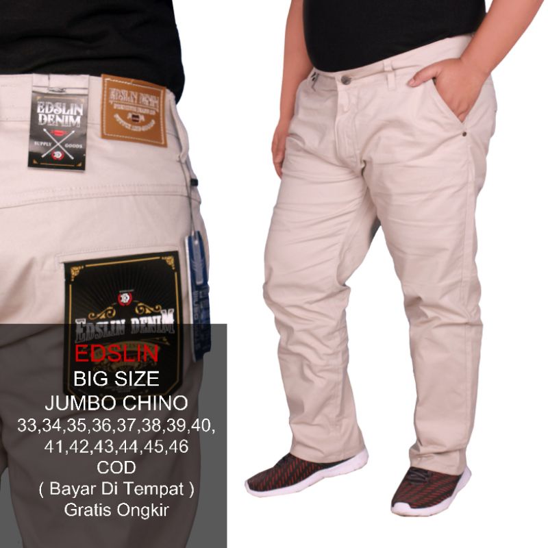 Celana Chino Ukuran Jumbo Panjang Pria Celana Panjang Size:38-48