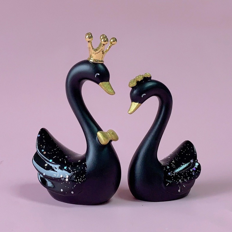 pajangan set angsa couple swan bulu balon dasbord swan Pajangan Angsa Couple LOVE - Swan Love Couple AUTOGRAND Design