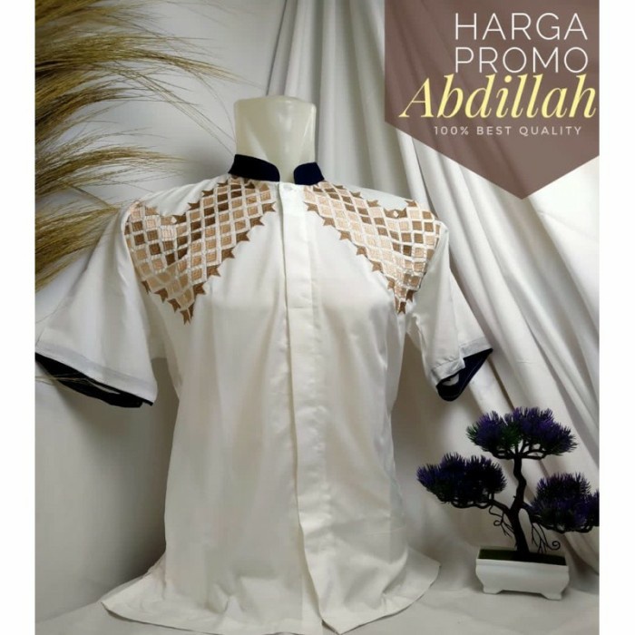 Baju koko pria dewasa lengan pendek - Putih, M