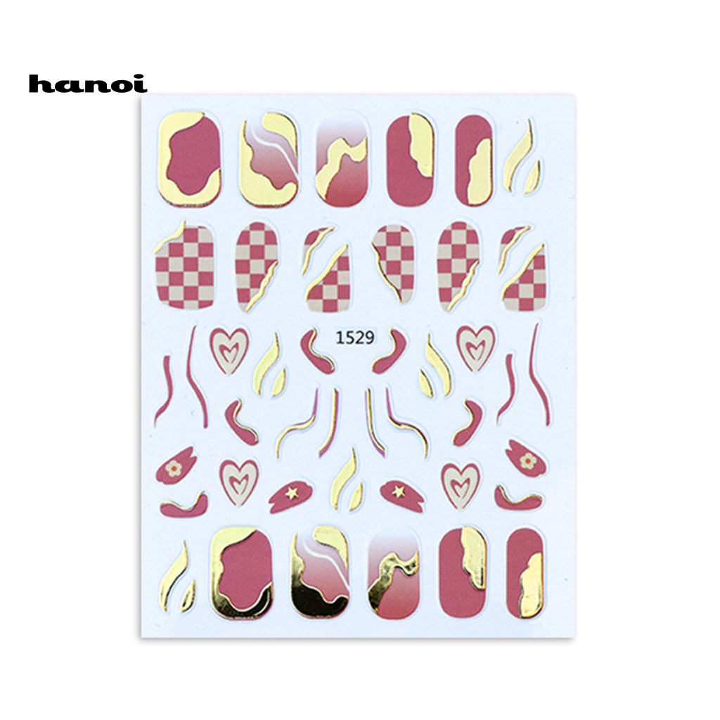 Han_stiker Kuku Motif Geometri Untuk Dekorasi Nail Art