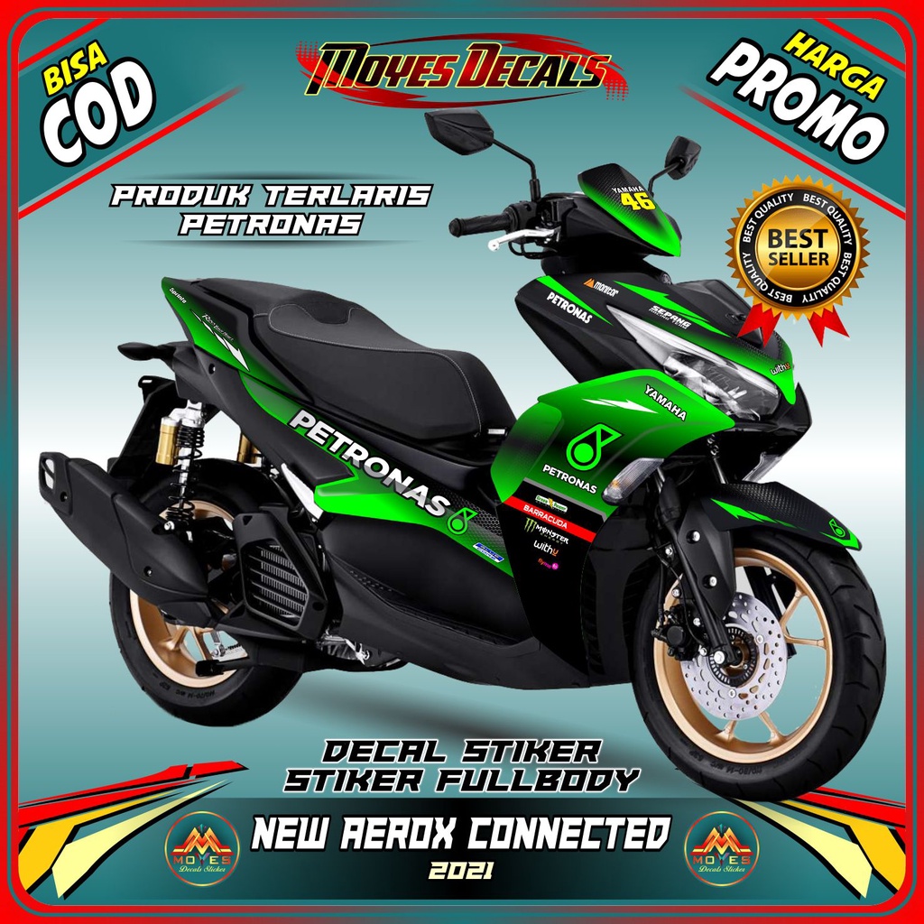 decal new aerox decal motor new aerox decal motor new aerox 155 motif petronas hijau full body