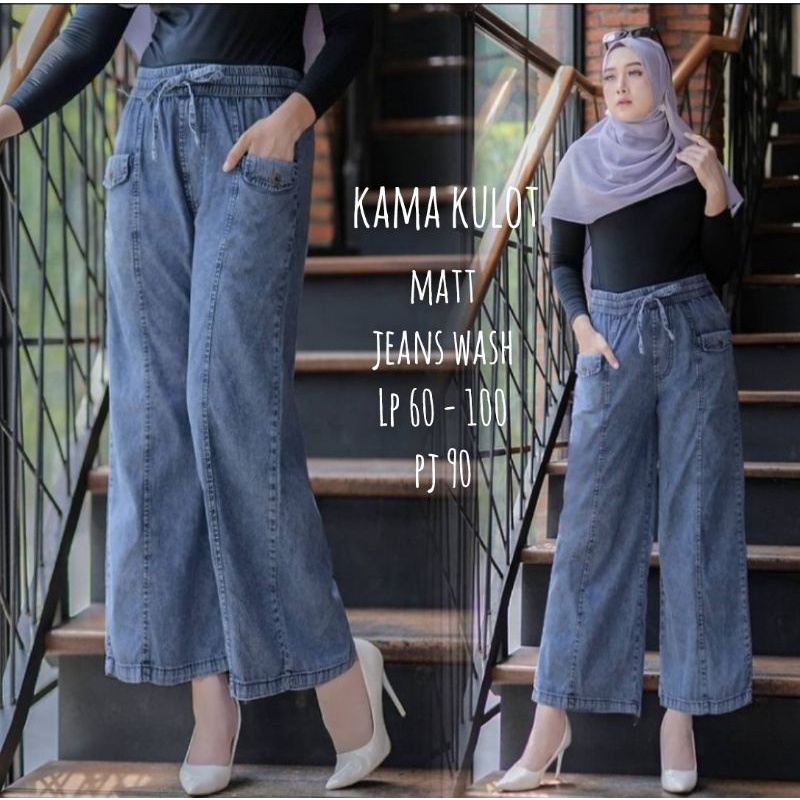 kulot jeans wanita - kama kulot