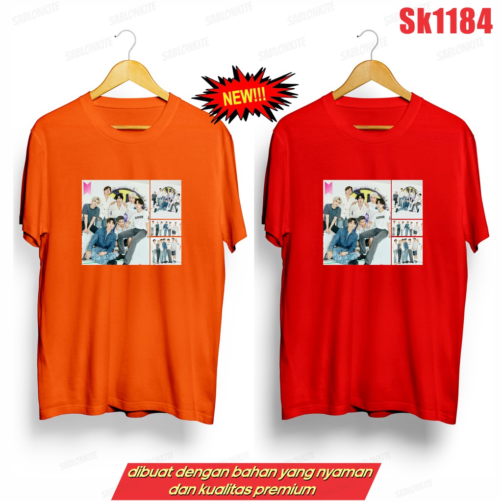 MURAH!!! KAOS KPOP FULL MEMBER SK1184 FG JK RM SG V JIN JM UNISEX COMBED 30S