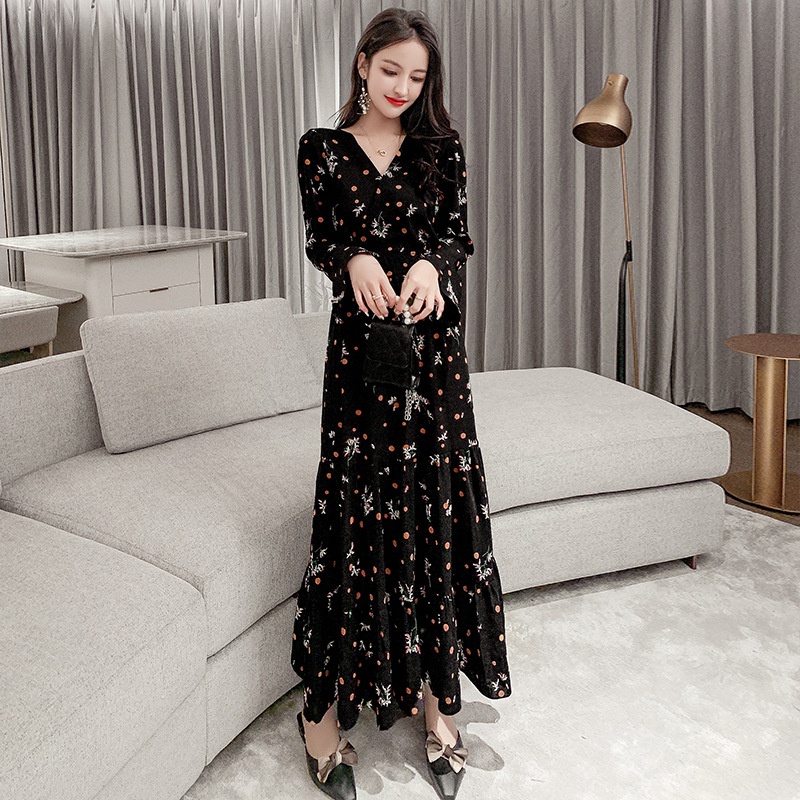 DRESS MAXI CASUAL Lengan panjang FD069-3