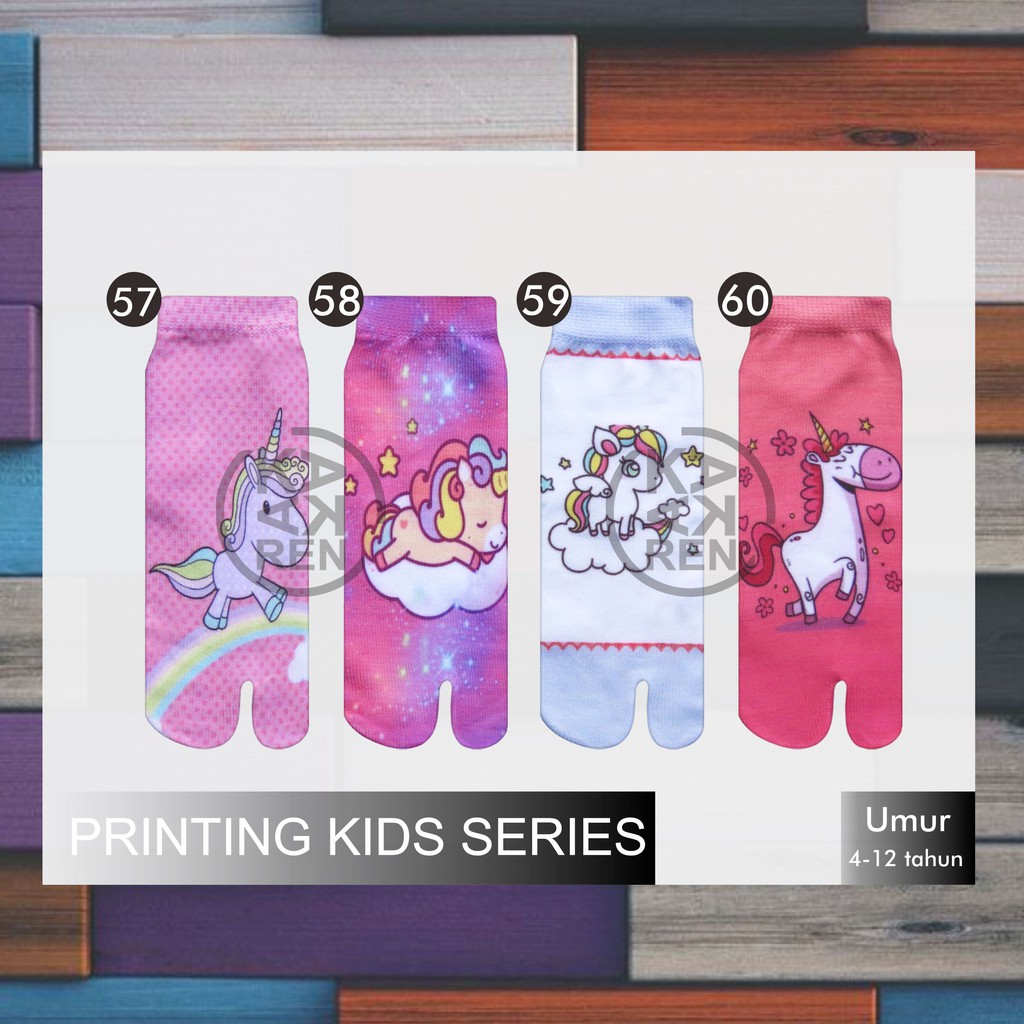 Kaos Kaki Jempol Anak Printing Karakter Unicorn D