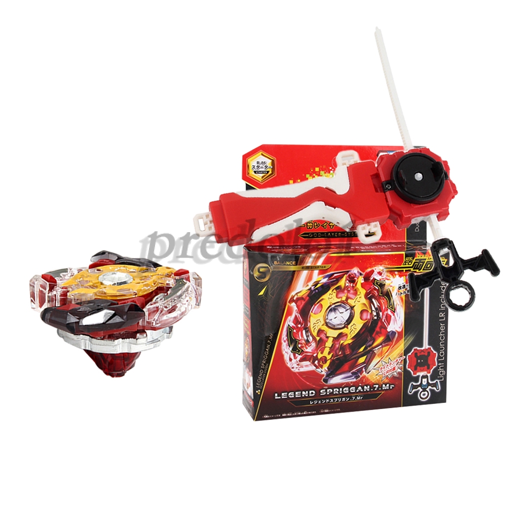 Mainan Gasing Model Legend Spriggan 7 Mr Kartun Beyblade Burst dengan Pelempar