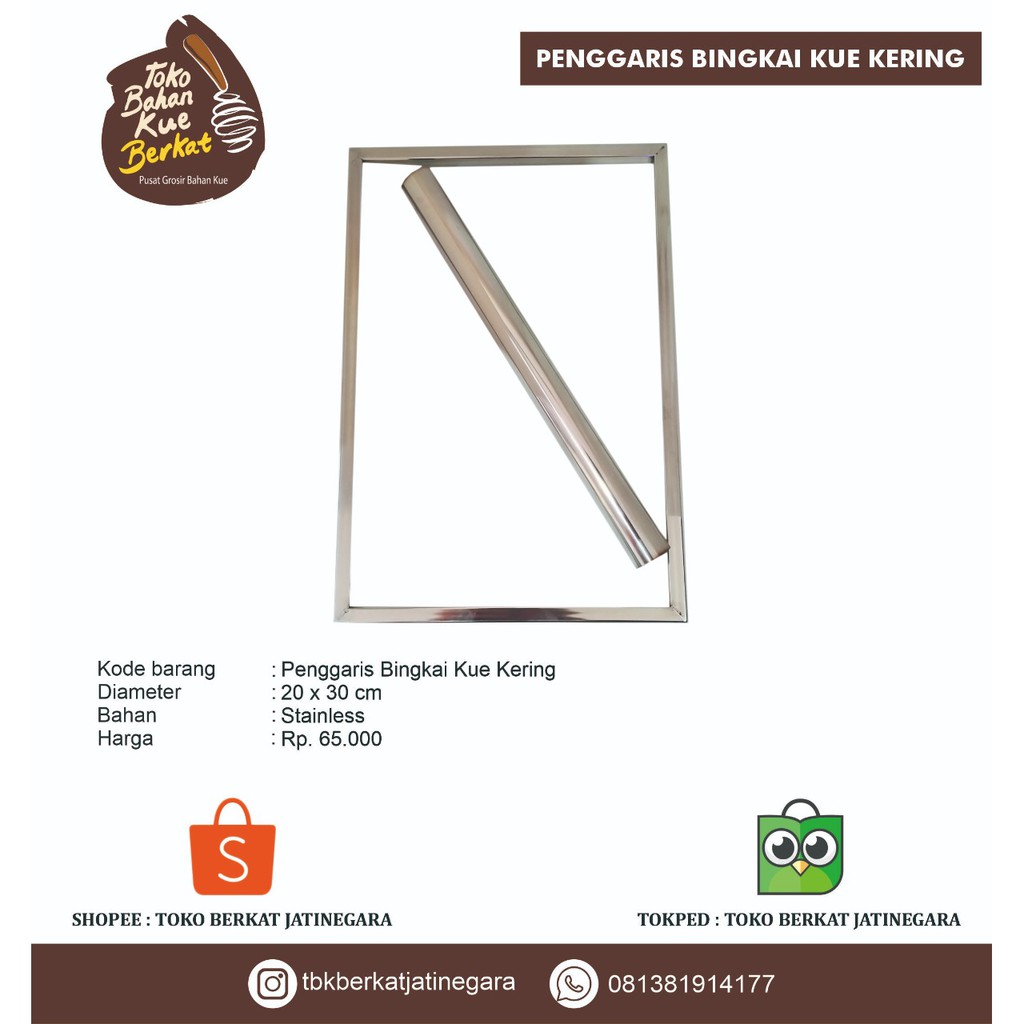 penggaris bingkai cetakan kue kering 20x30